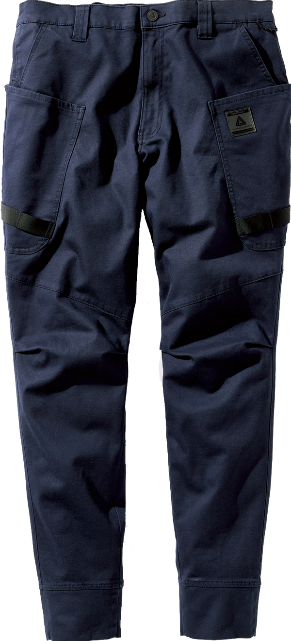 23AL322 綿ストレッチ ワイドテーパード ジョガーパンツ