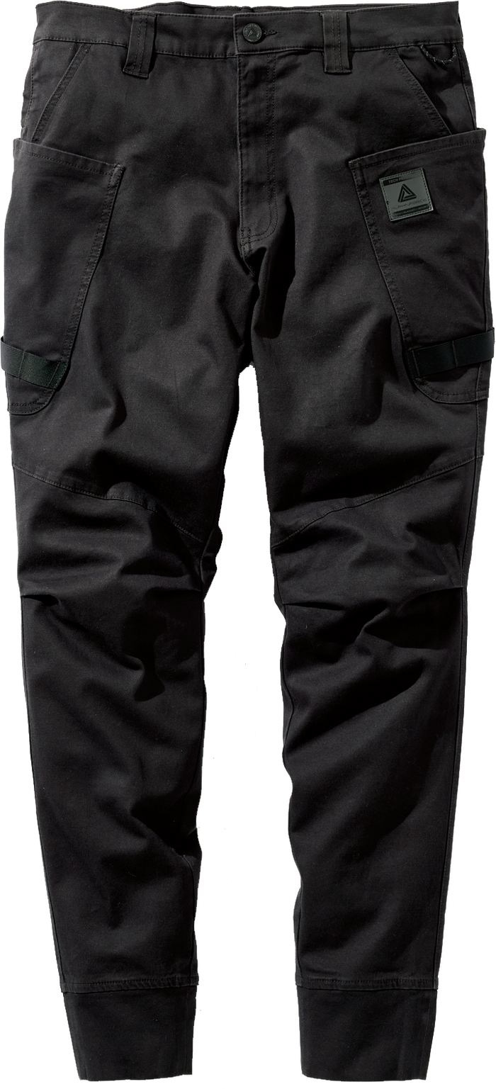 23AL322 綿ストレッチ ワイドテーパード ジョガーパンツ