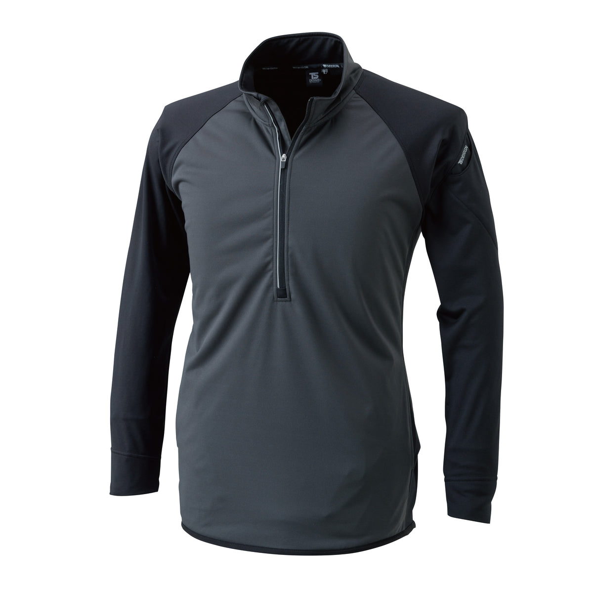 4235 ラミネートロングスリーブジップシャツ