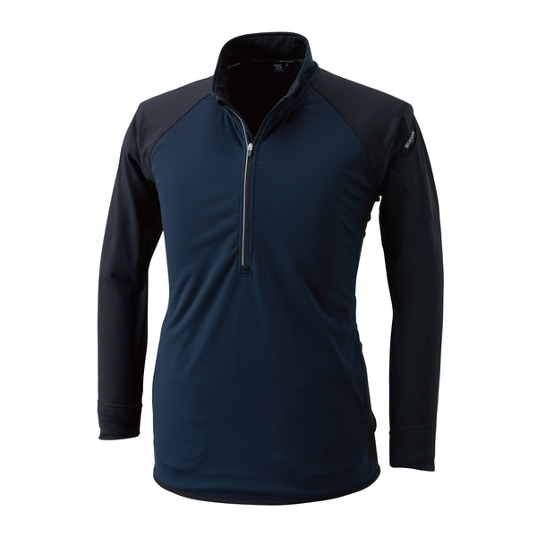 4235 ラミネートロングスリーブジップシャツ