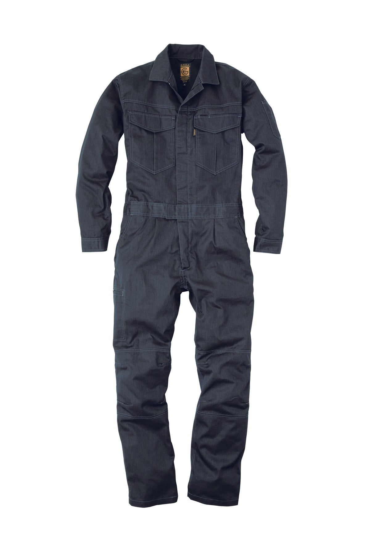 GE-430 メランジ調ワンプリーツ長袖ツナギ