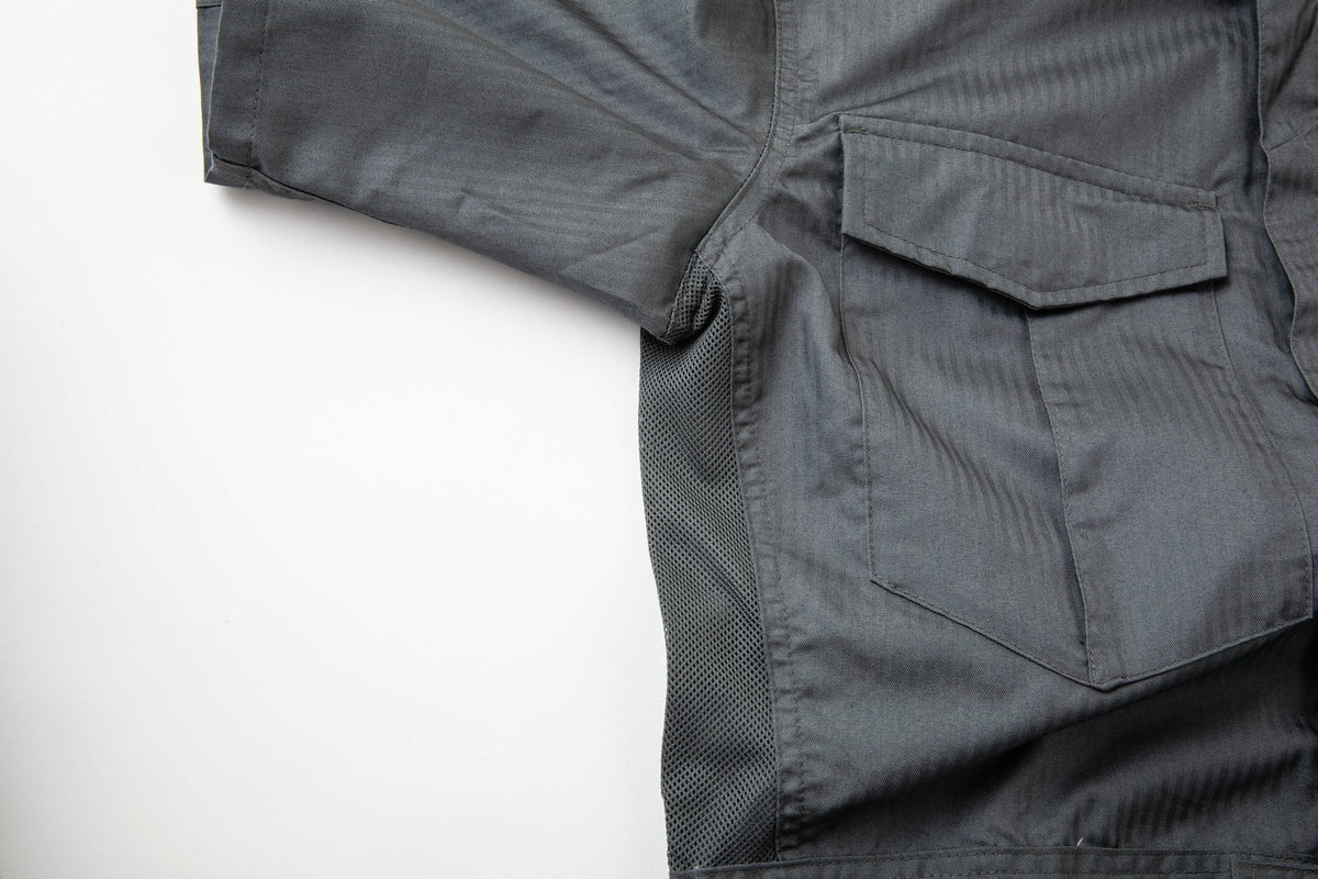 GE-527 シャドーストライプ・サマー長袖ツナギ