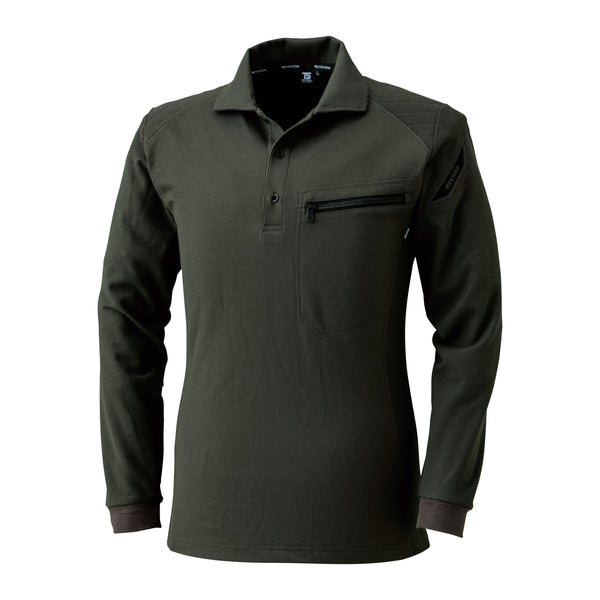 5105　ワークニットロングポロシャツ